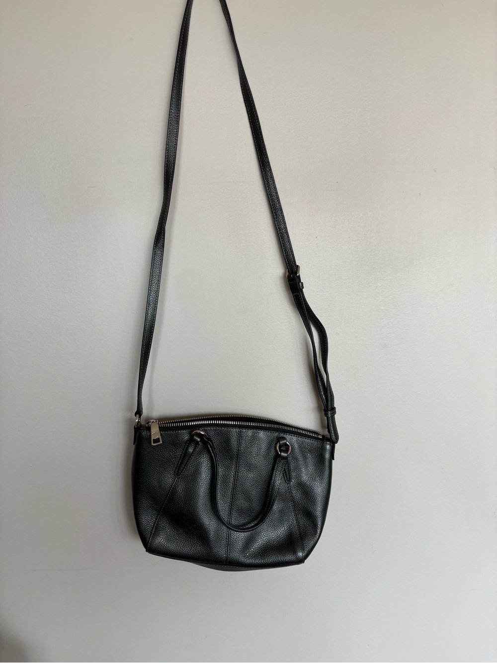 Coach Black Pebbled Leather Crossbody Satchel Bag NWT Silver Hardware F22316 - Picture 4 of 8